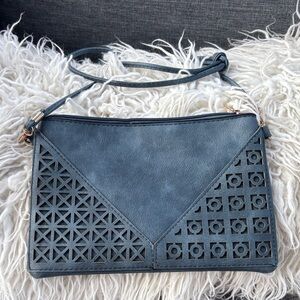 Stylish Blue Cutout Women's Bag